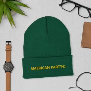 cuffed-beanie-spruce-front-67141c394f1c9.jpg Unisex One Size American Party® Beanie - Spruce Green
